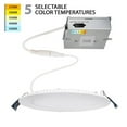 thumbnail image 4 of WAC Lighting Lotos 4" Round LED 5-CCT Aluminum Recessed Kit in White, 4 of 5