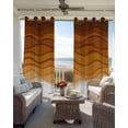 thumbnail image 4 of Blackout Curtains for Bedroom, Orange Ombre Stripes Room Darkening Window Drapes for Living Room, Farmhouse Retro Abstract Waves Art Thermal Insulated Grommet Curtains, 42x84 inch, 2 Panels, 4 of 9