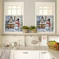 thumbnail image 2 of Kitchen Curtains Tiers, Christmas Tree Snowman House Snowflake Scarf Bow Colored Ball Winter Rod Pocket Short Window Valance Curtains for Kitchen Cafe Bathroom, 27.5"x24", 2 Panels, 2 of 5