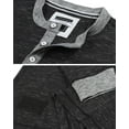 thumbnail image 2 of ZIMEGO Men's Long Sleeve Contrast Button Placket Neck Cuffs Casual Henley Shirts, 2 of 4