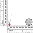 thumbnail image 2 of Gem Stone King 925 Sterling Silver Pendant with Chain Set with Round Fancy Pink Zirconia, 2 of 3
