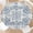 Blue Boho, variant on Round Fitted Tablecloth with Elastic Edge Black Brown Tan Daisy Floral Picnic Table Cover Block Print Vintage Flowers Waterproof Table Cloth Fit 40"-44" Tables for Outdoor,Patio,Camping,Dinner