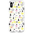 thumbnail image 1 of DistinctInk Clear Shockproof Hybrid Case for iPhone XR (6.1" Screen) - TPU Bumper, Acrylic Back, Tempered Glass Screen Protector - Girl Power - Crown Hearts Castle Pink Yellow, 1 of 5