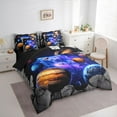 thumbnail image 3 of jejeloiu Universe Planet 7pcs Bedding Comforter Set,Galaxy Starry Sky Queen Bedding Sets For Boys Teens Reversible, 3 of 8