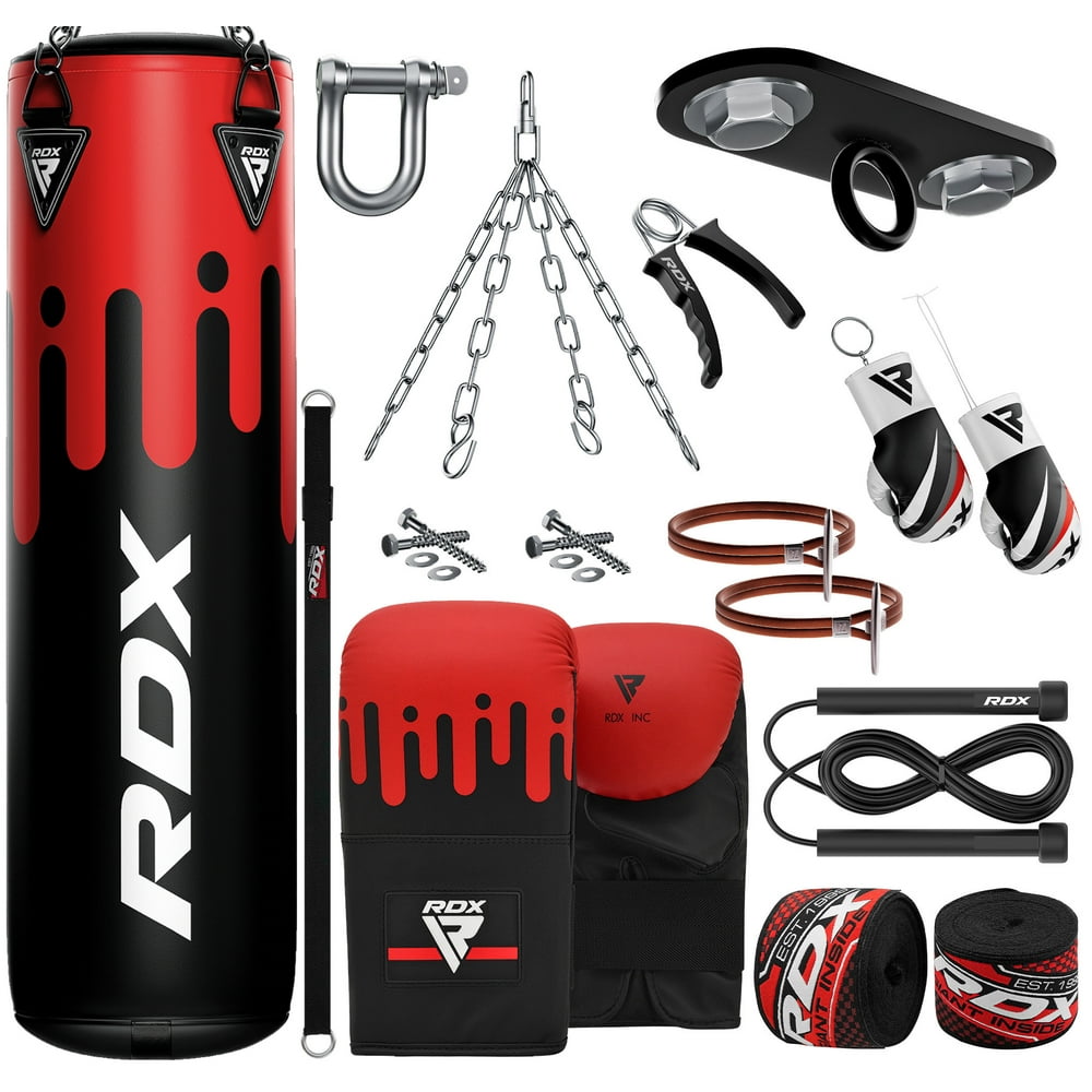 RDX Punching Bag for Boxing Training, 4ft 5ft Filled Heavy Bag Set with