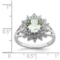 thumbnail image 5 of Auriga 925 Sterling Silver Rhodium Green Quartz & Diamond Ring for Women Size- 6, 5 of 6