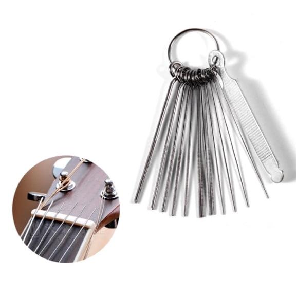 Guitar Nut Slotting File Kit, Precision Nut File Set for Guitar String Groove Filing, DIY Guitar Repair and Luthier Setup Tool TIKA