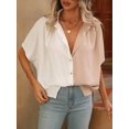 thumbnail image 5 of Mode Printemps/été pour Femmes Cardigan à Col Rabattu Style Urbain Élégant Blouse Décontractée à Manches Courtes pour Bureau, 5 of 5