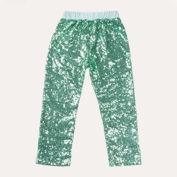 hengsof Girls Sequin Dance Performance Pants for 0-8 Years, Sparkle Recital Bottoms, Party Play Comfortable Wear