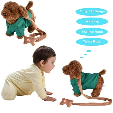 - HURRISE Plush Dog Toy Electric Music Teddy Singing Dancing Walking Electric Teddy Dog Puppy For Kids Toddler Gift