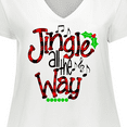 thumbnail image 4 of Inktastic Christmas Jingle all the Way with Music Notes and Holly Women's Plus Size V-Neck T-Shirt, 4 of 5