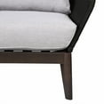 thumbnail image 6 of Athos Indoor Outdoor Club Chair in Dark Eucalyptus Wood with Charcoal Rope and Gray Cushions, 6 of 9