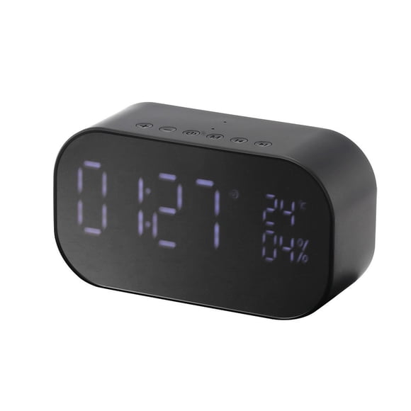 Bluetooth4.2 Speaker & Alarm Clock Desk Audio Thermometer FM Radio Handfree call