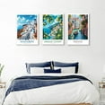 thumbnail image 4 of Hieng Vintage Travel Wall Art Canvas Italy Venice Amalfi Coast Pictures Set of 3 Blue Beach Posters Europe Landscape Painting Italian Decor Prints Living Room Bedroom Bathroom 16"x24" Framed, 4 of 5