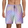 thumbnail image 2 of Picia Fish Scale1 pattern Mens Swim Trunks with Compression Liner Stretch Beach Shorts Quick Dry with Zipper Pockets No-Chafing Board Shorts-, 2 of 9