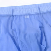 TANBOM Men's Nylon Mesh See-Through Breathable Boxer Briefs Underwear Blue, 1-Pack, L