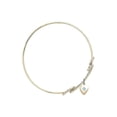 thumbnail image 2 of 8 1/2 inch Round Double Loop Bangle Bracelet w/ Heart medal charm w/ March Blue Swarovski Crystal, 2 of 3