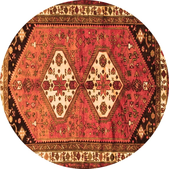 Ahgly Company Indoor Round Persian Orange Traditional Area Rugs, 7' Round