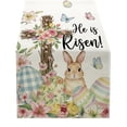 thumbnail image 2 of Easter Table Runner Polyester Double Layer Printed With And Flower Baskets Ambient Decoration Kitchen Dining Table Cloth, 2 of 3