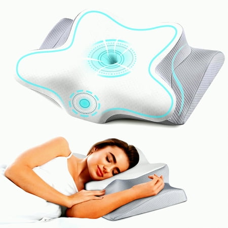 CoolSleep Cervical Contour Pillow Memory Foam Neck Pillow for Pain Relief Shoulder Support. Orthopedic Bed Pillow for Side Back Stomach Sleepers. Includes Cooling Pillowcase. Walmart