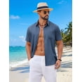 thumbnail image 3 of COOFANDY Beach Shirts for Men Linen Button Down Shirts Lightweight Summer Vacation Shirt, 3 of 6