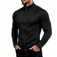 thumbnail image 3 of Zenithor Men's Slim Fit Workout Jacket Stand Collar Full Zip Long Sleeve Solid Stretchy Athletic Running Sports Outerwear Coats Black(S-2XL), 3 of 5