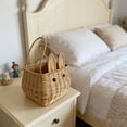 thumbnail image 4 of Lilixerw Easter Faux Rattan Woven Bunny Fruit Basket with Rabbit Ear,Double Handles Sturdy Decorative Rabbit Storage Basket for Kitchen,Dining Table,Patio,Home Decor Gift, 4 of 5