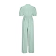 thumbnail image 4 of Women's Dressy Jumpsuits Fashionable Women's Casual Solid Color Short Sleeved Tie Loose Jumpsuit,Jumpsuit Womens Pants Casual Dress Pants Women, 4 of 6