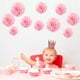 thumbnail image 3 of Conjunto de bolas de papel Inteprter Rosa de 7,8 pulgadas con pompón para fiesta de cumpleaños, 3 of 6