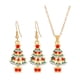 thumbnail image 4 of Conjunto de collar y pendientes navideños Joyas navideñas Pendientes colgantes Delicados Árbol, 4 of 9