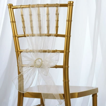 - BalsaCircle 5 Organza Chair Sashes Bows Ties - Wedding Party Ceremony Reception Event Decorations Unique Supplies