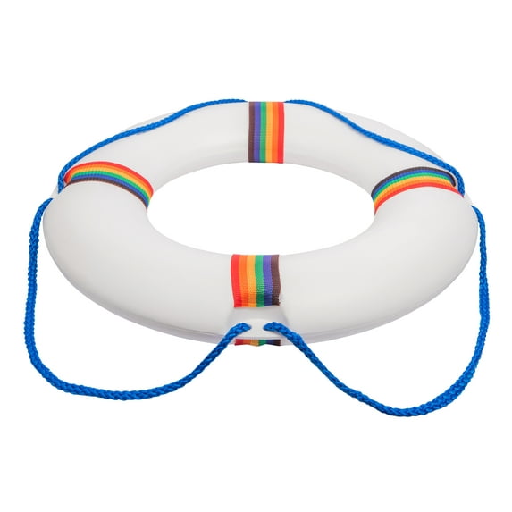 Plastic Ring Buoy for Swimming Pools 21 inch with Perimeter Rope
