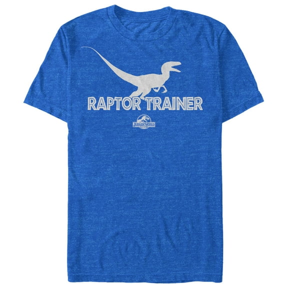 Men's Jurassic World Raptor Trainer Silhouette  Graphic Tee Royal Blue Heather X Large