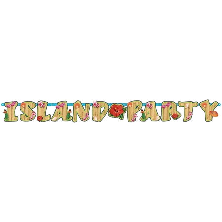 Amscan Club Luau Party Illustrated Letter Banner