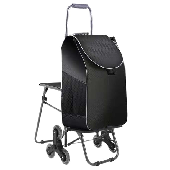 puresly Foldable Shopping Cart with Waterproof Bag and Seat, Suitable for Shopping and Strolling
