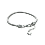 THE KNIGHTS TREASURE Charm Bracelet For Women, Stainless Steel Snake Chain, Fits Pandora Charms, Lobster Claw Clasp, 7 Inch (18 cm)