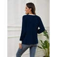 thumbnail image 6 of SHIBEVER Long Sleeve Shirts for Women Fall Womens Tops Crew Neck Lightweight Long Sleeve Tops for Women Dark Blue XL, 6 of 8