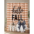 thumbnail image 4 of Fsddascl Fall White Pumpkins Shower Curtain Set - Standard 72" x 72" Washable Bathtub Curtain with 12 Hooks, Thanksgiving Polka Dot Bow Orange Plaid Waterproof Fabric Shower Curtains for Bathroom, 4 of 6