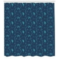 thumbnail image 3 of Ambesonne Underwater Shower Curtain, Goldfish Seahorse, 69"Wx75"L, Azure Blue Night Blue, 3 of 3