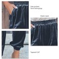 thumbnail image 4 of Pantalones con puños cónicos para mujer, bolsillos laterales, pierna recta de Color puro, pantalones informales con puños ceñidos y cintura elástica, 4 of 5