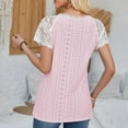 thumbnail image 7 of aidice Summer Tops for Women Casual V Neck Lace Short Sleeve Tshirts Fitting Comfy Tee Shirts Fashion, 7 of 7