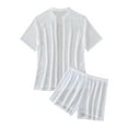 thumbnail image 5 of Women's Swimsuit Cover up Women's 2 Piece Cover Ups Set Short Sleeve Open Front Kimono Swimsuit Coverup With Shorts White,M, 5 of 8