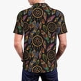 thumbnail image 3 of Balery Decorative Feathers Printed Men’s Short Sleeve Polo Shirt, Midweight Men's Shirt,Golf Polo shirts -Small, 3 of 8