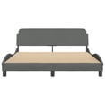 thumbnail image 2 of vidaXL Bed Frame with Headboard Dark Grey 152x203 cm Fabric, 2 of 5