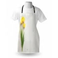 thumbnail image 3 of Yellow Apron Colorful Tulips on a Rustic White Wooden Yellow Board with Spring Theme, Unisex Kitchen Bib Apron with Adjustable Neck for Cooking Baking Gardening, Yellow White Lime Green, by Ambesonne, 3 of 3