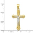 thumbnail image 3 of Solid 10k Yellow Gold Two Toned Passion Cross Pendant Crucifix Charm - 35mm x 21mm, 3 of 4