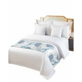 thumbnail image 2 of Xipuska Navy Blue Coastal Bed Runners for Twin Size Bed, Decorative Bed Throws for Foot of Bed, Summer Lobster Coral Nautical Bed Runner Sofa Throw Bedding Scarf Protector Slipcover for Bedroom/Hotel, 2 of 6