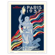 International Arts and Techniques Exhibition - Paris 1937 - Vintage Exhibition Poster by Leonetto Cappiello - Master Art Print (Unframed) 9in x 12in