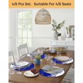 thumbnail image 5 of 15 Inch Round Placemats Set of 4, Blue Christmas Snowflakes Non Slip Heat Insulation PP Table Mats, Xmas Balls Winter Pine Tree Washable Place Mats for Kitchen Dining Party Table Decor, 5 of 7