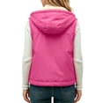 thumbnail image 6 of BCSIOAOI Girls Vest,Fleece Lined Full Zip Hooded Sleeveless Warm Vest with Pockets Hot Pink 5-6 Years, 6 of 8